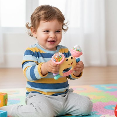 Hochet bébé | Éveil Sensoriel Coloré - SIAKA BISSIN