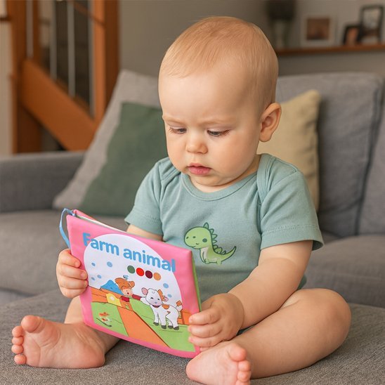 Livre bebe en tissus | Sensoriel Coloré - BISSIN BOUTIQUE