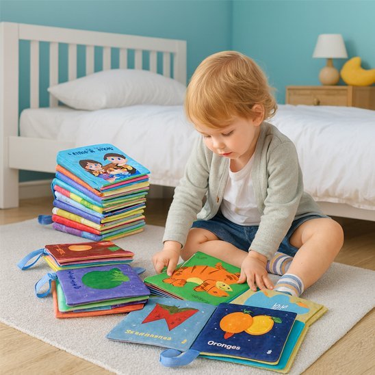 Livre bebe en tissus | Sensoriel Coloré - BISSIN BOUTIQUE