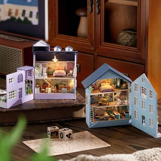 Maison pour poupée | Colorée en bois avec meubles - SIAKA BISSIN