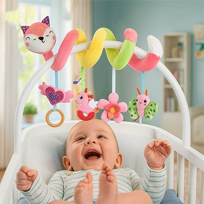 Spirale d'activité bébé | Éveil Sensoriel Multicolore - SIAKA BISSIN